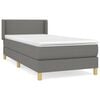 vidaXL Sommier &agrave; lattes de lit et matelas Gris fonc&eacute; 90x190 cm Tissu