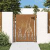 vidaXL Portail de jardin 100x125 cm en acier Corten avec motif gazon