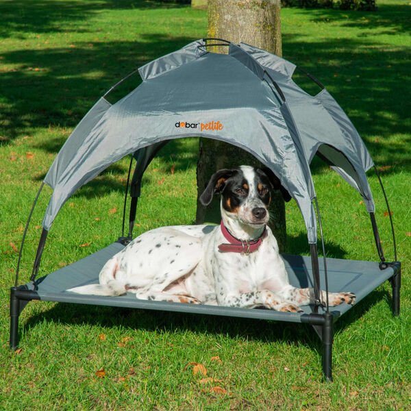dobar Salon d'ext&eacute;rieur pour chiens avec parasol anthracite