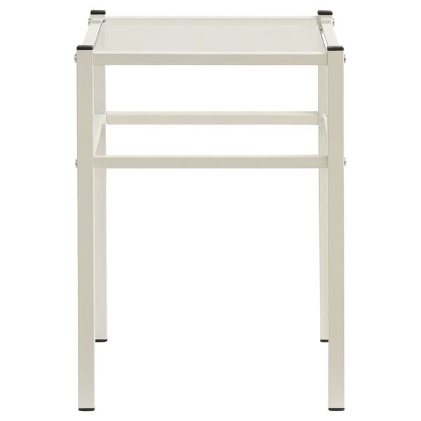 vidaXL Tables de chevet 2 pcs Blanc et transparent M&eacute;tal et verre
