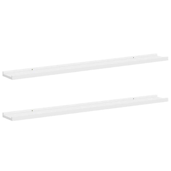 vidaXL &Eacute;tag&egrave;res murales 2 pcs Blanc 100x9x3 cm