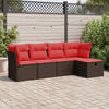 vidaXL Salon de jardin avec coussins 5 pcs marron r&eacute;sine tress&eacute;e