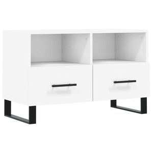 vidaXL Meuble TV Blanc 80x36x50 cm Bois d'ing&eacute;nierie