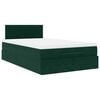 vidaXL Lit ottoman avec matelas et LED vert fonc&eacute; 90x200cm velours