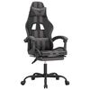 vidaXL Chaise de jeu avec repose-pied Noir et gris Similicuir