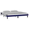 vidaXL Cadre de lit &agrave; LED sans matelas noir 120x190 cm bois massif