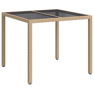 vidaXL Table de Jardin Beige 90 x 90 x 75 cm polyrotin