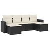 vidaXL Salon de jardin 6 pcs avec coussins noir r&eacute;sine tress&eacute;e