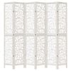 vidaXL Cloison de s&eacute;paration 6 panneaux blanc bois de paulownia massif