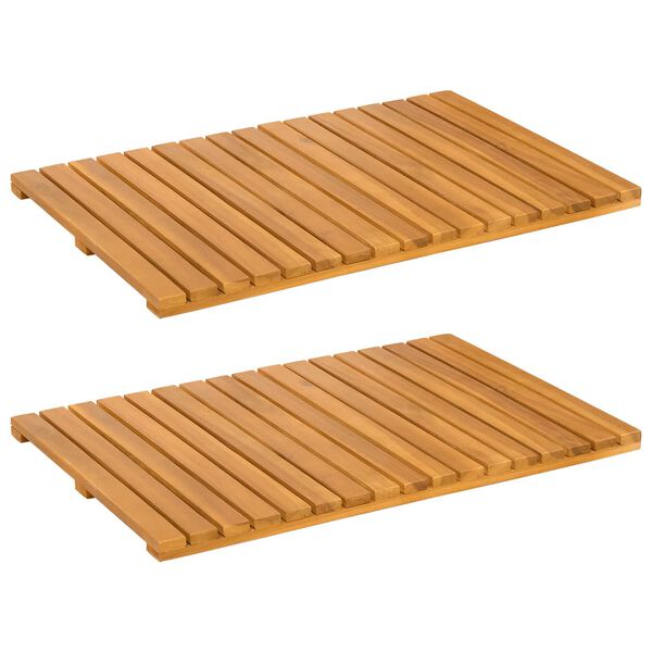 vidaXL Tapis de bain Uni Marron 60 x 40 cm bois