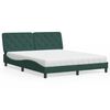 vidaXL Lit avec matelas vert fonc&eacute; 160x200 cm velours