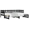 vidaXL Lit coulissant sans matelas noir 2x(80x200) cm Bois massif