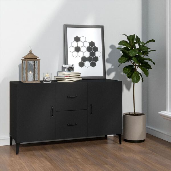 vidaXL Buffet noir 100x36x60 cm bois d'ing&eacute;nierie