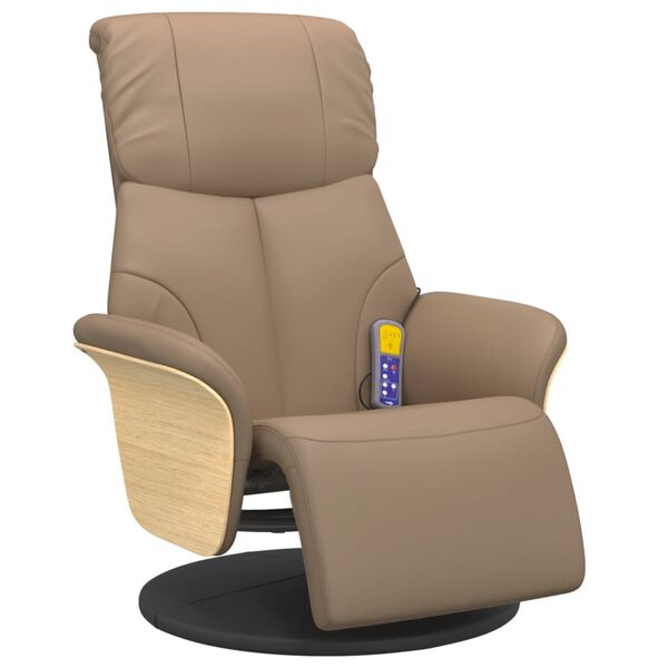 vidaXL Fauteuil inclinable de massage repose-pieds cappuccino