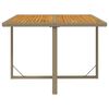 vidaXL Table de jardin Beige 109x107x74 cm Résine tressée bois massif