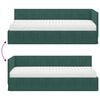 vidaXL Cadre de lit d'angle avec matelas 2 pcs Vert Velours