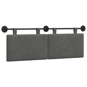 vidaXL T&ecirc;te de lit suspendue Montage mural Gris fonc&eacute; 150 x 55 x 5 cm