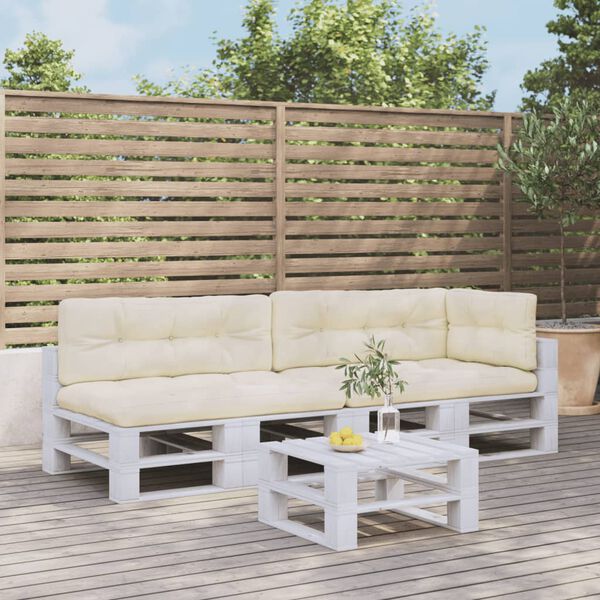vidaXL Coussins de palette lot de 5 cr&egrave;me tissu