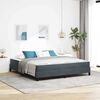 vidaXL Lit &agrave; ressorts avec matelas Gris fonc&eacute; 180 x 200 cm tissu
