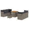 vidaXL Ensemble de canap&eacute; de jardin 9 pc Gris polyrotin