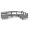 vidaXL Salon de jardin 7 pcs Bois de pin massif Gris