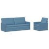 vidaXL Ensemble de Canap&eacute;s 2 pcs Bleu Tissu en velours c&ocirc;tel&eacute;