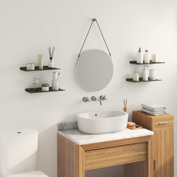 vidaXL &Eacute;tag&egrave;re flottante 4 pcs Vert olive 40 x 18 x 2,5 cm Acier