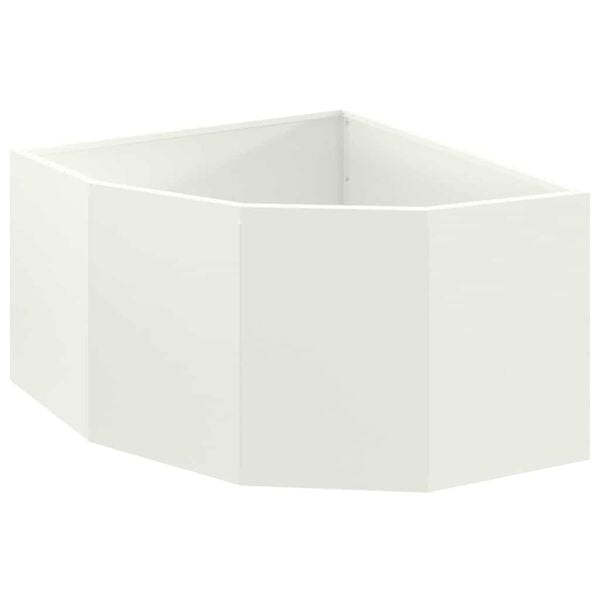 vidaXL Jardini&egrave;re d'Angle Blanc 60 x 60 x 35 cm Acier