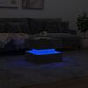 vidaXL Table basse avec lumi&egrave;res LED gris b&eacute;ton 50x50x40 cm