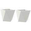vidaXL Jardini&egrave;re 2 pcs Blanc 30 x 30 x 30 cm Acier