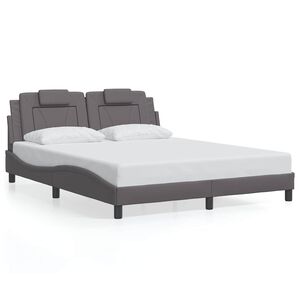 vidaXL Cadre de lit Viana sans matelas gris 160x200 cm similicuir