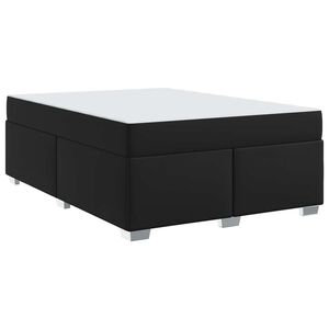 vidaXL Cadre de lit avec matelas Noir 160 x 200 cm tissu
