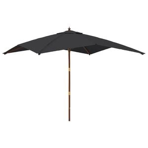 vidaXL Parasol de jardin avec m&acirc;t en bois noir 300x300x273 cm