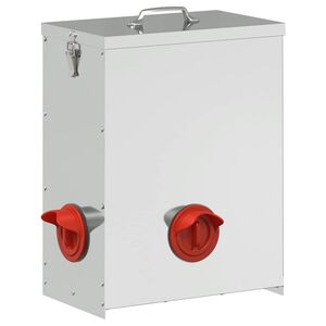 vidaXL Mangeoire pour poules Argent 32,5 x 20,5 x 43 cm