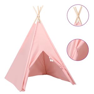 vidaXL Tente tipi d'enfants avec sac Peau de p&ecirc;che Rose 120x120x150 cm