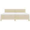 vidaXL Lit &agrave; ressorts avec matelas Cr&egrave;me 200 x 200 cm tissu