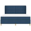 vidaXL Lit &agrave; ressorts avec matelas gris fonc&eacute; 90x190 cm Bleu tissu