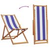 vidaXL Chaises de plage pliantes lot de 2 bleu blanc tissu bois massif