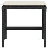 vidaXL Tabourets de jardin et coussins lot de 4 noir 41x41x36 cm rotin