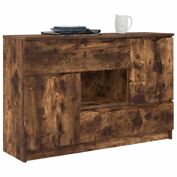 vidaXL Buffet avec tiroir Ch&ecirc;ne fum&eacute; 100 x 30 x 65,6 Bois d'ing&eacute;nierie