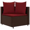 vidaXL Salon de jardin avec coussins 6 pcs marron résine tressée