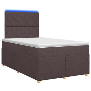 vidaXL Lit boxspring avec matelas Marron fonc&eacute; 120 x 200 cm Tissu