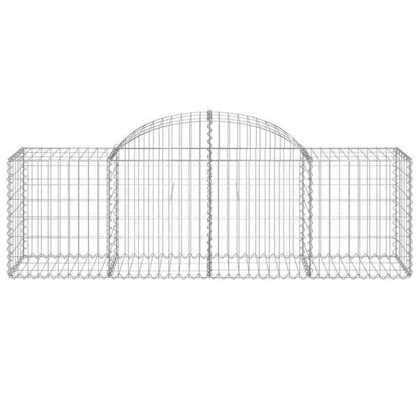 vidaXL Paniers à gabions arqués 2 pcs 200x50x60/80 cm Fer galvanisé