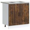 vidaXL Meuble sous &eacute;vier Lucca 2 pc Ch&ecirc;ne fum&eacute; Bois d'ing&eacute;nierie