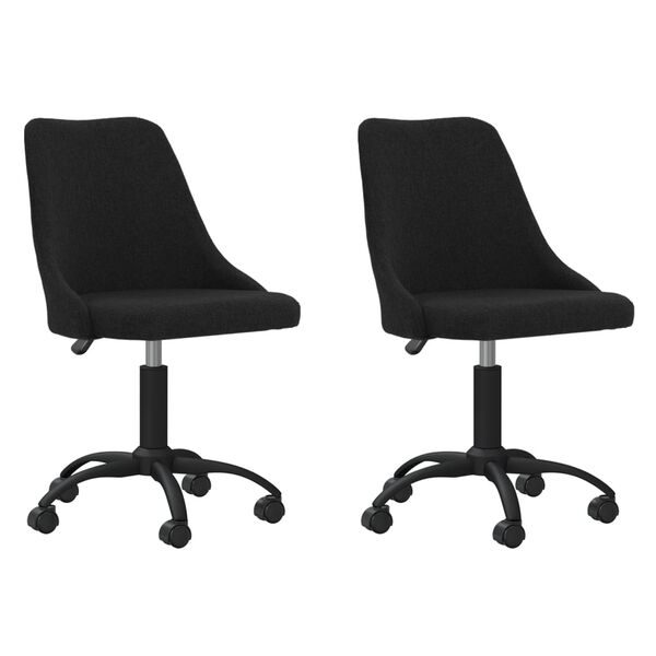vidaXL Chaises pivotantes &agrave; manger lot de 2 noir tissu