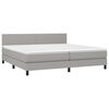vidaXL Sommier &agrave; lattes de lit avec matelas Gris clair 200x200cm Tissu