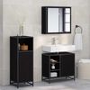 vidaXL Ensemble de mobilier de salle de bain 3 pcs Ch&ecirc;ne noir