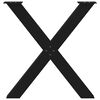vidaXL Pieds de table &agrave; manger en forme de X, 3 pi&egrave;ces, noir, 70 x (72-73) cm, acier