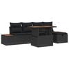 vidaXL Ensemble de canap&eacute; de jardin 6 pc Noir polyrotin