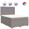 vidaXL Sommier &agrave; lattes de lit avec matelas Taupe 140x190 cm Tissu